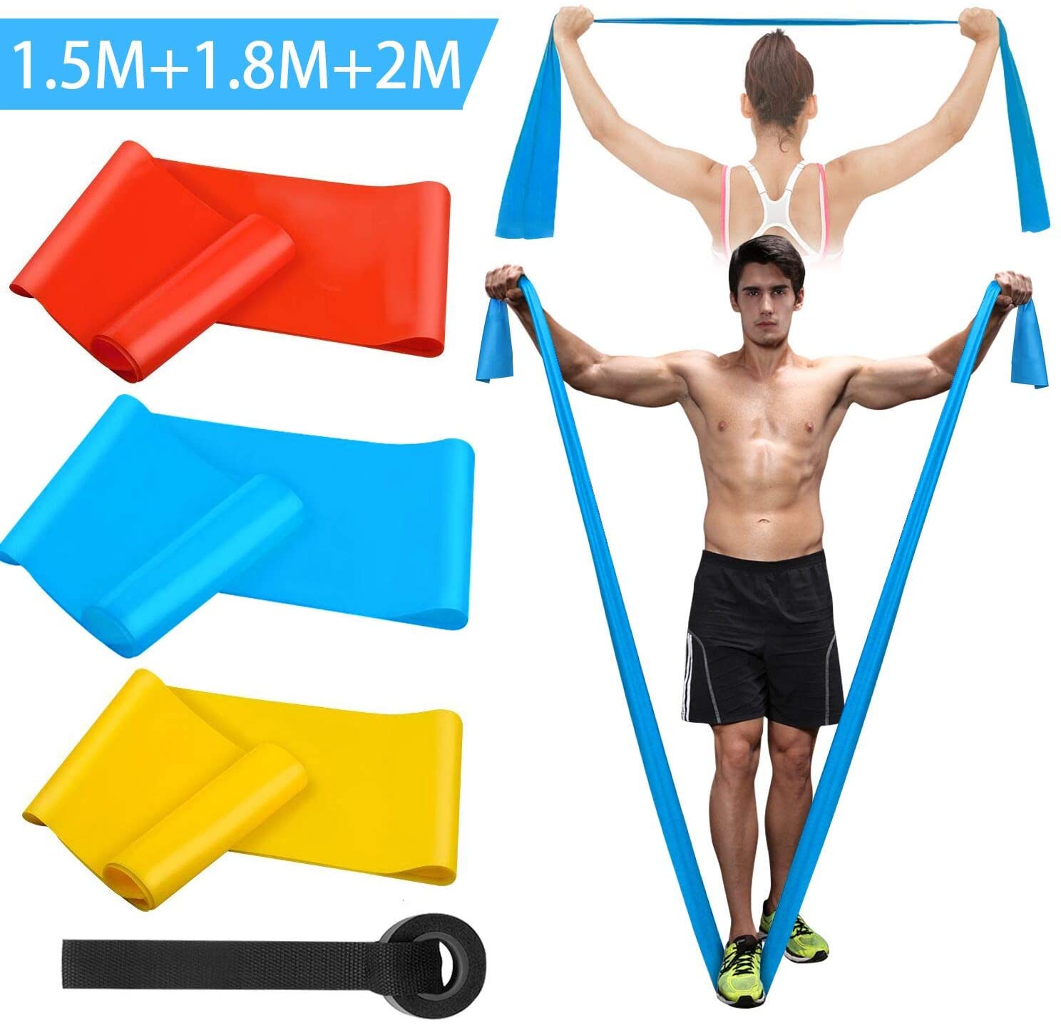 Finger Tape Athletic - Faixas elásticas de fitness, 3 peças,